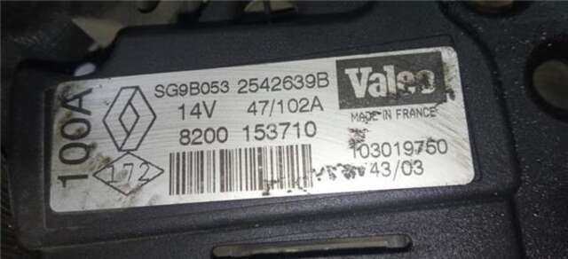 Alternador Renault Laguna 2.0 AUTHENTIQUE [2.0 LTR. - 99 KW]