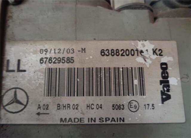 Faro Derecho Mercedes Vito 2.2 108 CDI [2.2 LTR. - 60 KW 16V CDI TURBODIESEL CAT]