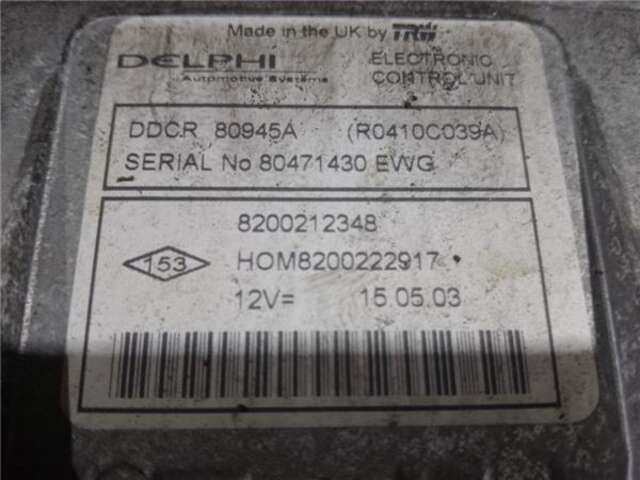 Foto 2ª: Centralita Motor ECU Renault Clio 1.5 AUTHENTIQUE [1.5 LTR. - 60 KW DCI DIESEL] [K9K B7]