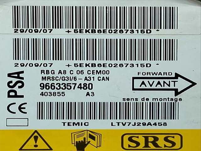 Foto 3ª: Centralita Airbag Citroen C3 1.1 60CV (2002)