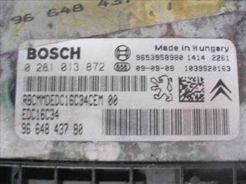 Foto 2ª: Centralita Motor ECU Citroen C4 1.6 HDI BERLINA 90CV 66KW [9HX (DV6ATED4)] (2009)
