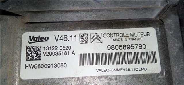Centralita Motor ECU Citroen C3 1.2 COLLECTION [1.2 LTR. - 60 KW 12V E-VTI]