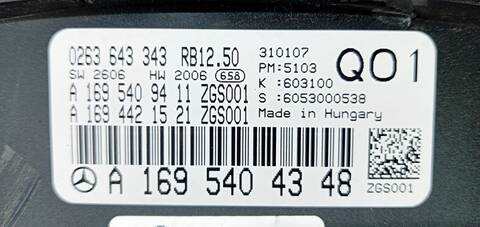 Foto 3ª: Cuadro de Instrumentos Mercedes Clase A 140 2.0 CDI CAT 82CV (2004)