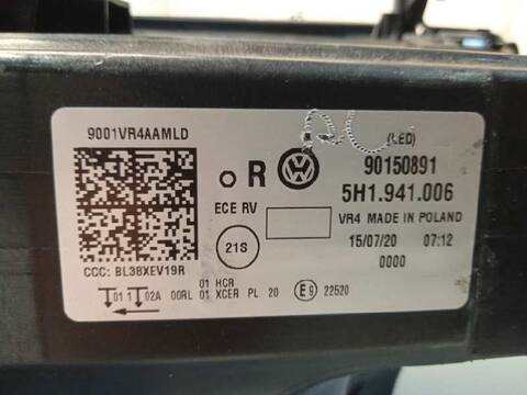 Foto 2ª: Faro Derecho Volkswagen Golf STYLE 131CV 96KW (2020)