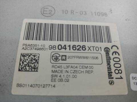 Foto 2ª: Sistema Audio Radio CD Citroen C3 EXCLUSIVE 68CV [8HZDV4TD] (2009)