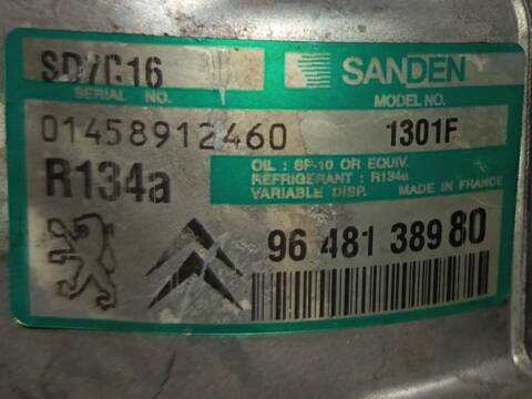 Compresor Aire Acondicionado Peugeot 407 2.0 HDI 135 6DRHRH 6DRHRE 6DRHRG 6DRHRJ)