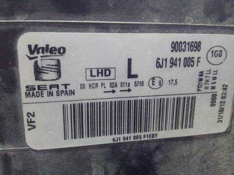 Foto 3ª: Faro Izquierdo Seat Ibiza STYLANCE - STYLE 105CV 77KW [CAYC] (2013)