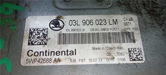 Centralita Motor ECU Skoda Rapid 1.6 ACTIVE [1.6 LTR. - 77 KW TDI DPF]