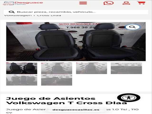 Foto 2ª: Asientos Traseros Volkswagen T-Cross DLAA (2021)