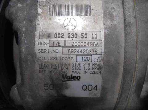 Foto 4ª: Compresor Aire Acondicionado Mercedes Clase C 160 C 250 CDI BLUEEFFICIENCY 204.003) BERLINA 204CV 150KW [651911] (2009)
