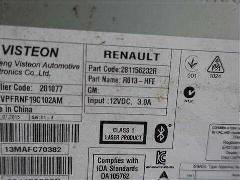 Foto 3ª: Pantalla Multifuncion Renault Kadjar 1.5 XMOD 110CV 81KW [K9K 646] (2016)