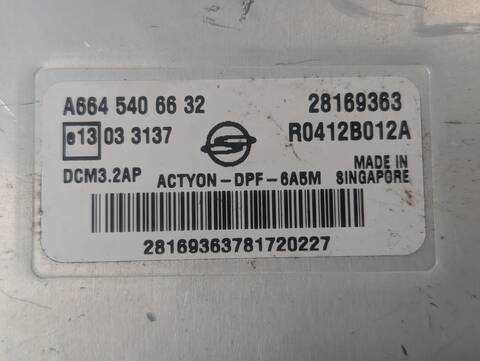 Foto 3ª: Centralita Motor ECU Ssangyong Actyon 200 XDI 141CV 104KW (2006)