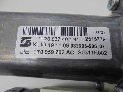 Foto 2ª: Elevalunas Eléctrico Delantero Izquierdo Seat Leon 1.9 TDI 105CV 77KW [BLS] (2010)