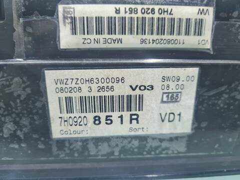 Foto 2ª: Cuadro de Instrumentos Volkswagen Transporter T5 COMBI FURGONETA [BNZ] (2008)