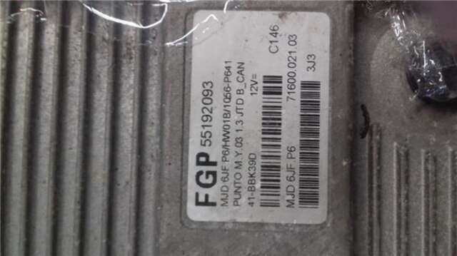Foto 2ª: Centralita Motor ECU Fiat Punto 1.3 JTD [188 A9.000]