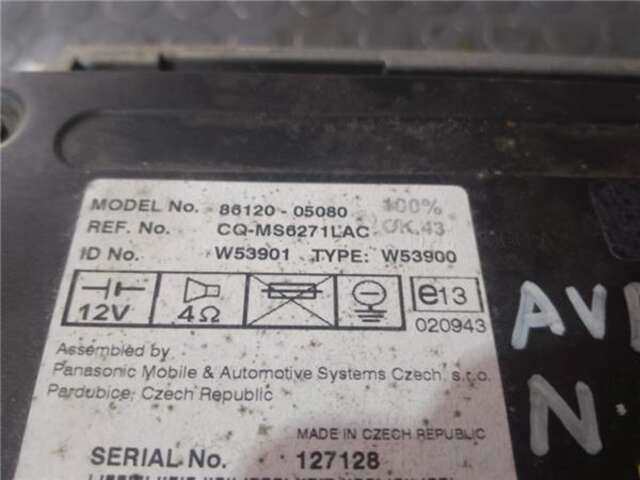 Foto 2ª: Sistema Audio Radio CD Toyota Avensis 2.0 D-4D [1CD-FTV]