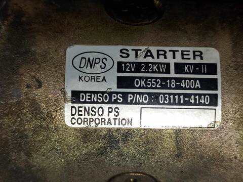 Foto 3ª: Motor de Arranque Kia Carnival 2.9 CRDI LX 144CV [J3] (2001)