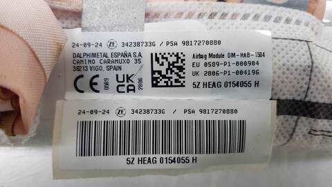 Foto 3ª: Airbag Cortina Delantero Izquierdo Citroen Berlingo DRIVER M (2018)