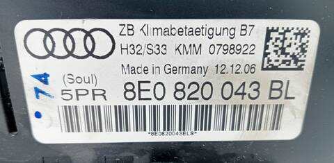 Foto 2ª: Mando Climatizador Audi A4 2.0 TDI DPF) 125KW) 170CV (2004)