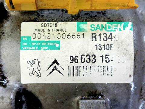 Foto 2ª: Compresor Aire Acondicionado Peugeot 407 CONFORT 1.8 16V CAT 6FY - EW7A) 125CV (2004)