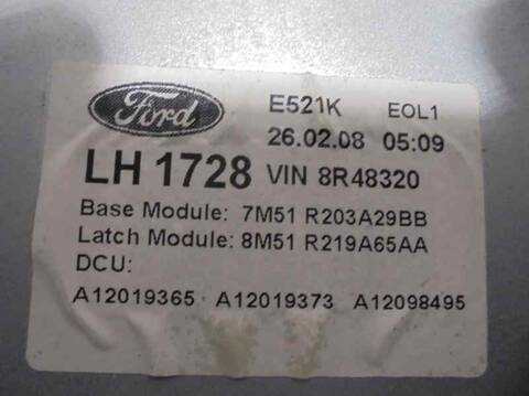 Foto 3ª: Elevalunas Eléctrico Delantero Izquierdo Ford C Max AMBIENTE D) 116CV 85KW FOCUS CAP) [SIDA] (2008)