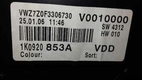 Foto 3ª: Cuadro de Instrumentos Volkswagen Golf BERLINA 140CV 103KW [BSE] (2006)
