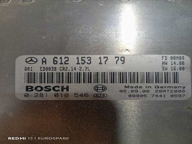 Foto 2ª: Centralita Motor ECU Mercedes Clase ML 270 2.7 D DCI [612963] (2000)