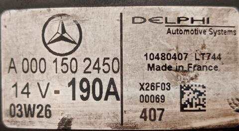 Foto 3ª: Alternador Mercedes Clase E 180 3.2 CDI CAT 197CV (1995)