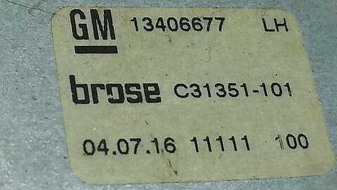 Foto 4ª: Elevalunas Manual Trasero Izquierdo Opel Astra BUSINESS 110CV 81KW [B16DTE] (2017)