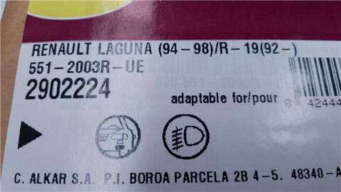 Foto 2ª: Faro Antiniebla Delantero Derecho Renault Laguna VERSION INDEFINIDA