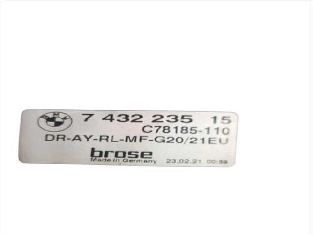 Foto 2ª: Elevalunas Manual Trasero Derecho Bmw Serie 3 315 320 I (2018)