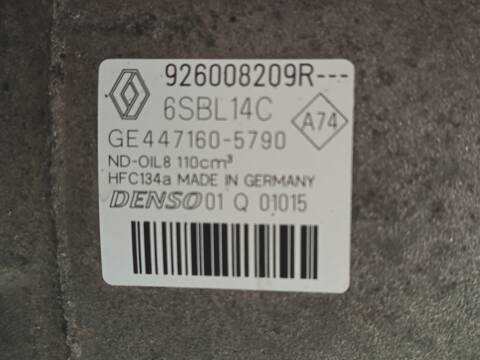 Foto 3ª: Compresor Aire Acondicionado Renault Megane 1.5 DCI KZ1M KZ1W KZ0R) GRANDTOUR III GRANDTOUR KZ0/1) (2008)