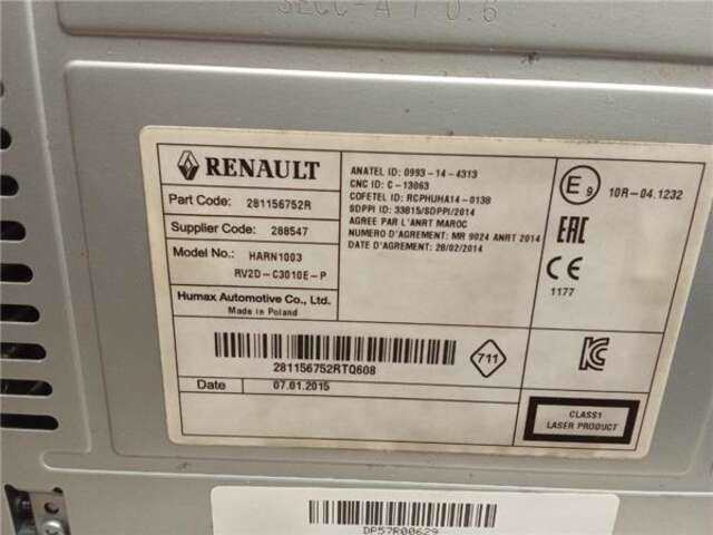 Foto 2ª: Sistema Audio Radio CD Renault Captur 1.5 LIMITED [1.5 LTR. - 66 KW DCI DIESEL FAP ENERGY] [K9K 628]