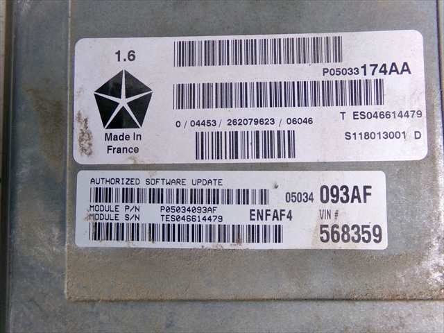 Foto 2ª: Centralita Motor ECU Chrysler PT Cruiser 1.6 G 2000-2010 [EJD] (2007)