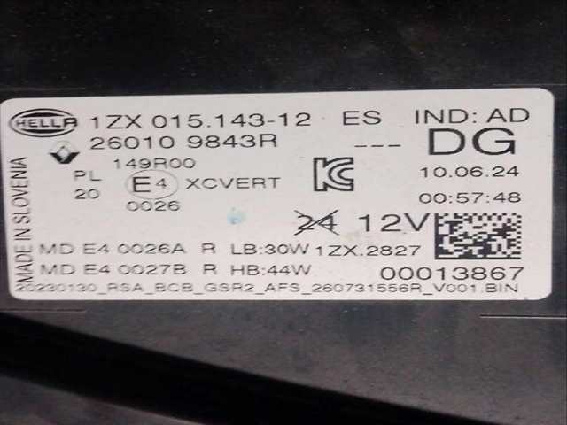 Foto 3ª: Piloto Delantero Derecho Renault Scenic EV60 E-TECH PHASE I (2023)