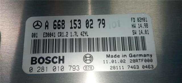 Foto 1ª: Centralita Motor ECU Mercedes Clase A 140 1.7 170 CDI (168.009) [1.7 LTR. - 70 KW CDI DIESEL CAT] [OM 668.942]