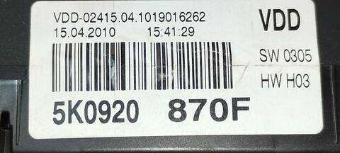 Foto 4ª: Cuadro de Instrumentos Volkswagen Golf SPORT 160CV 118KW (2008)