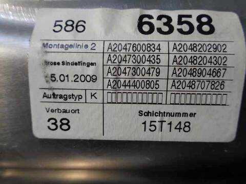 Foto 4ª: Elevalunas Manual Trasero Derecho Mercedes Clase C 160 C 250 CDI BLUEEFFICIENCY 204.003) BERLINA 204CV 150KW [651911] (2009)