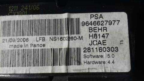 Foto 3ª: Mando Climatizador Peugeot 307 1.6 HDI FAP CAT 9HZ - DV6TED4) 109CV 80KW [9HY] (2006)