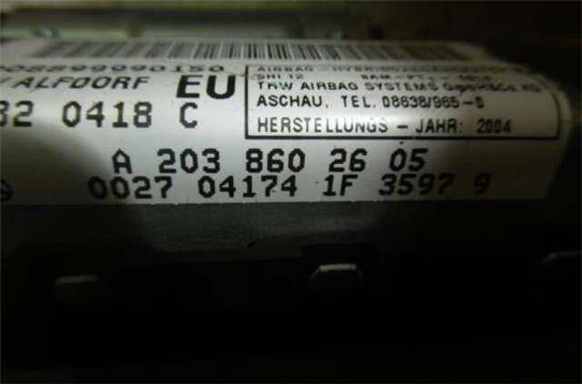 Airbag Lateral Delantero Derecho Mercedes Clase C 160 1.8 180 COMPRESSOR (203.046) [1.8 LTR. - 105 KW CAT]