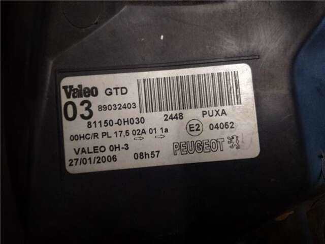 Foto 3ª: Faro Izquierdo Peugeot 107 1.0 URBAN [1.0 LTR. - 50 KW] [1KR]