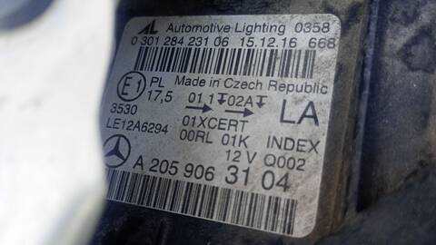 Foto 3ª: Faro Izquierdo Mercedes Clase C 160 AMG C 63 S 205.387) COUPE 510CV 375KW [M 177.980] (2020)