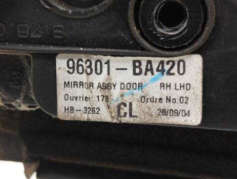 Foto 3ª: Retrovisor Derecho Nissan Primera ACENTA BERLINA 120CV 88KW [F9Q] (2001)
