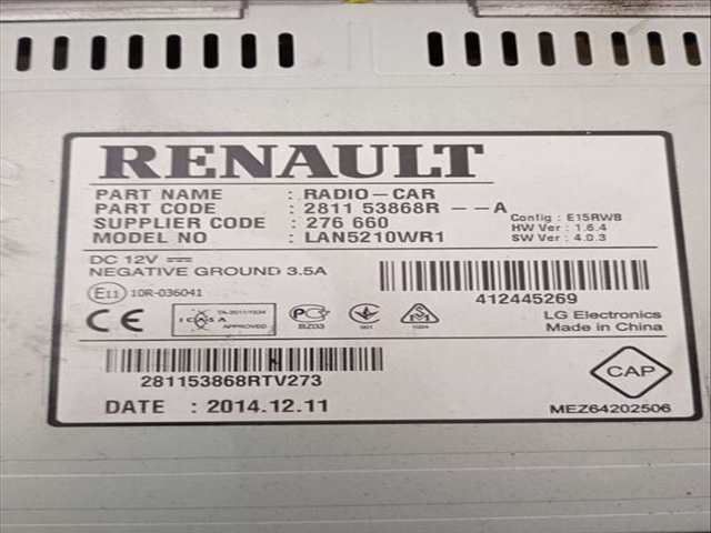 Foto 4ª: Sistema GPS Renault Clio ZEN 89CV 66KW [H4B A4] (2015)