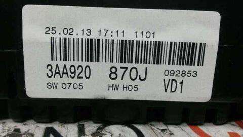 Foto 2ª: Cuadro de Instrumentos Volkswagen Passat EDITION BLUEMOTION 105CV 77KW [CAYC] (2013)