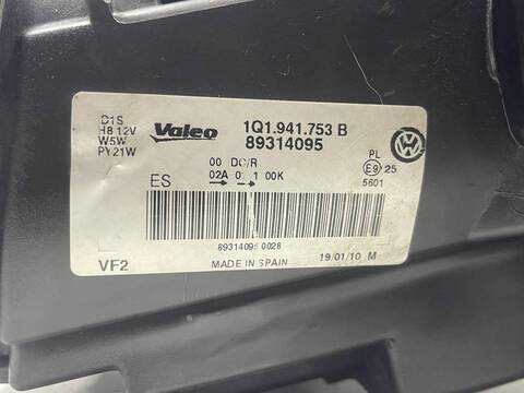 Foto 2ª: Faro Izquierdo Volkswagen Eos CAX (2009)