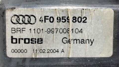 Foto 2ª: Elevalunas Eléctrico Delantero Derecho Audi A6 3.0 TDI QUATTRO 165KW) 224CV (2004)