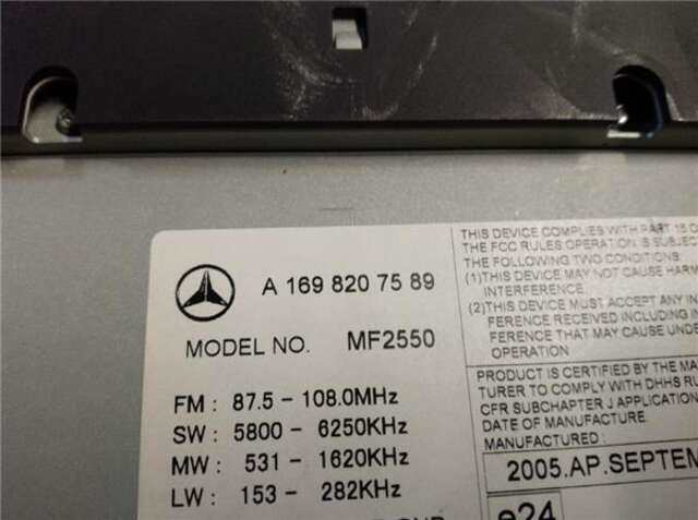 Foto 3ª: Sistema Audio Radio CD Mercedes Clase A 140 2.0 A 160 CDI (169.006) [2.0 LTR. - 60 KW CDI CAT] [OM 640.942]