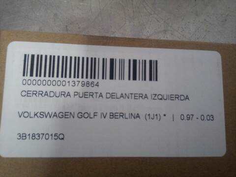 Cerradura Puerta Delantera Derecha Volkswagen Golf BERLINA