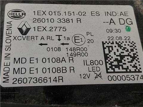 Foto 4ª: Faro Derecho Renault Austral TCE 160 116 KW 158CV [H5H E4] (2022)